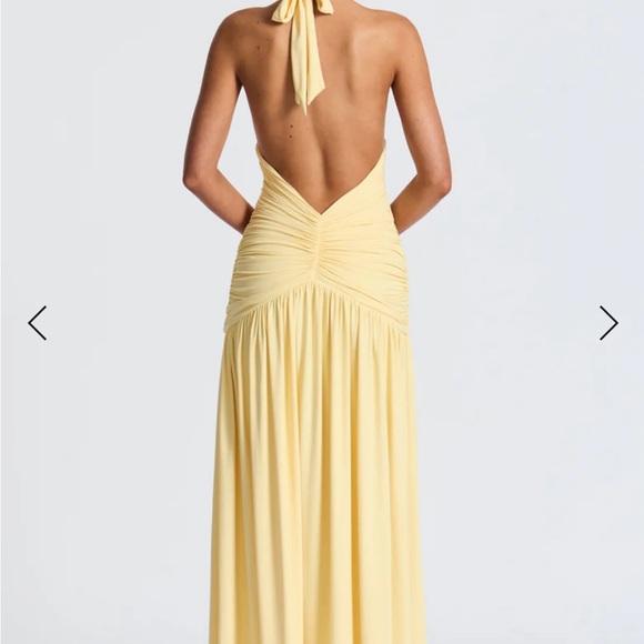 Melania Maxi Yellow Halter Dress - Picture 3 of 6